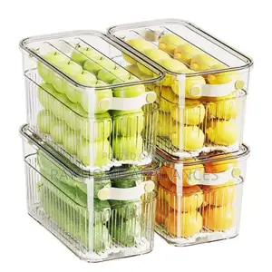 Stackable Acrylic Fridge Containers Size: 28*16*14*15cm