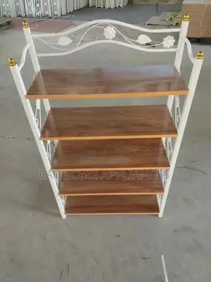 5 Layer Heavy Duty Shoe Rack Material Wood and Metal