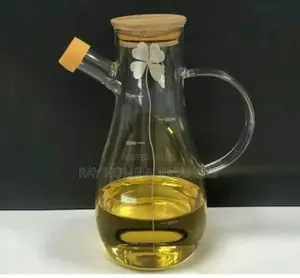 High Borosilicate Oil Jar With Decorative Flower Capacity 550m