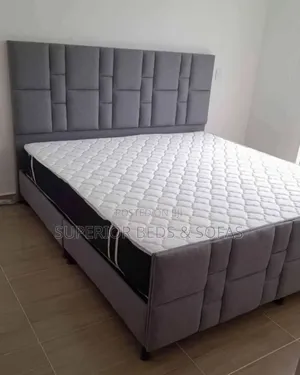 Grey Panel Headboard 5 by 6 Bed