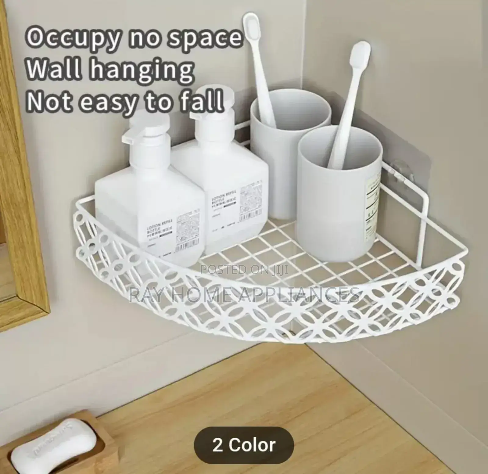 Heavy Duty Corner Self-Adhesive Bathroom Rack White