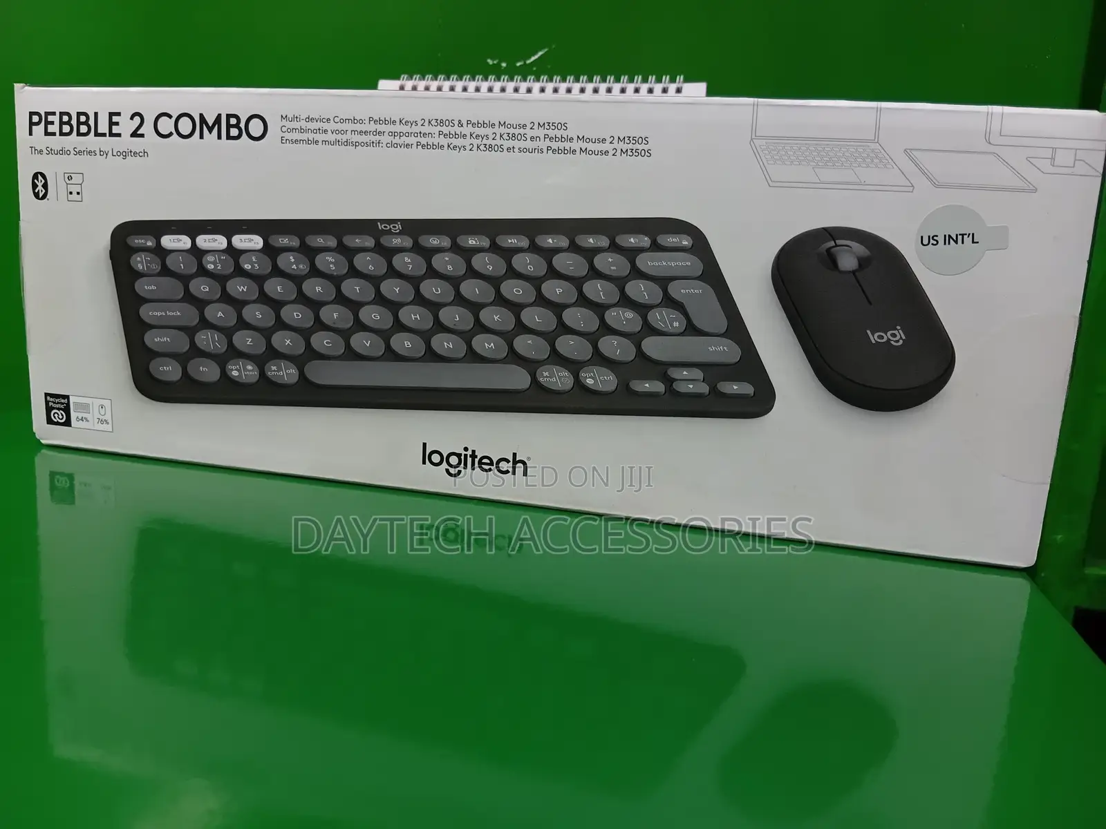 Logitech Pebble 2 Combo Compact Wireless Keyboard Mouse - Black
