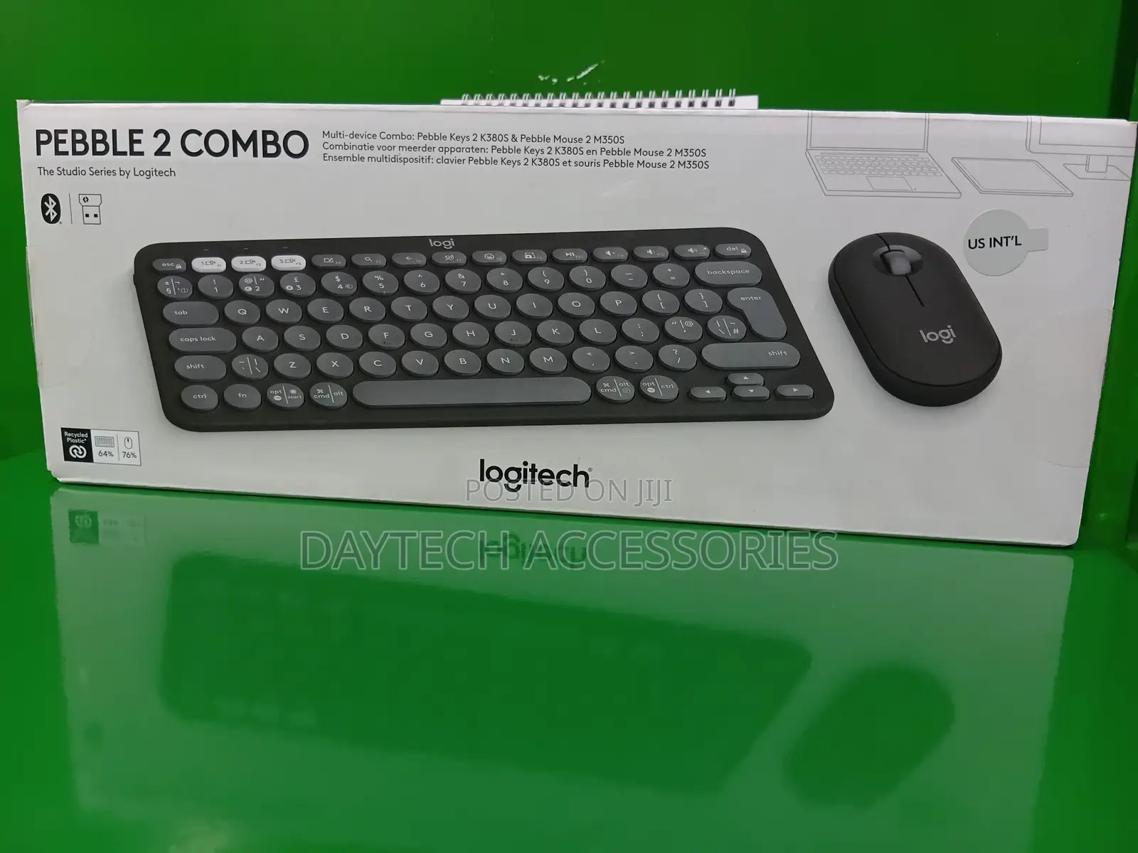 Logitech Pebble 2 Combo Compact Wireless Keyboard Mouse - Black