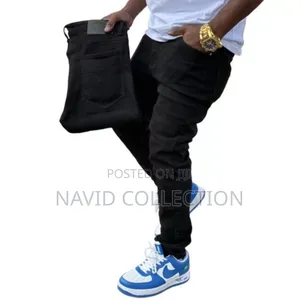 Plain Black Denim Jeans