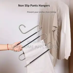 S-Shaped Non Slip Stainless Steel 5layer Multipurpose Closet Hanger