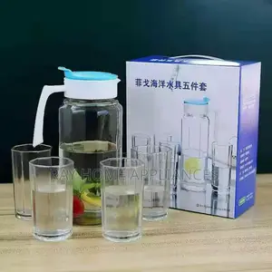 5pcs Water Set Consists:- 1jug and 4 Glasses Transparent