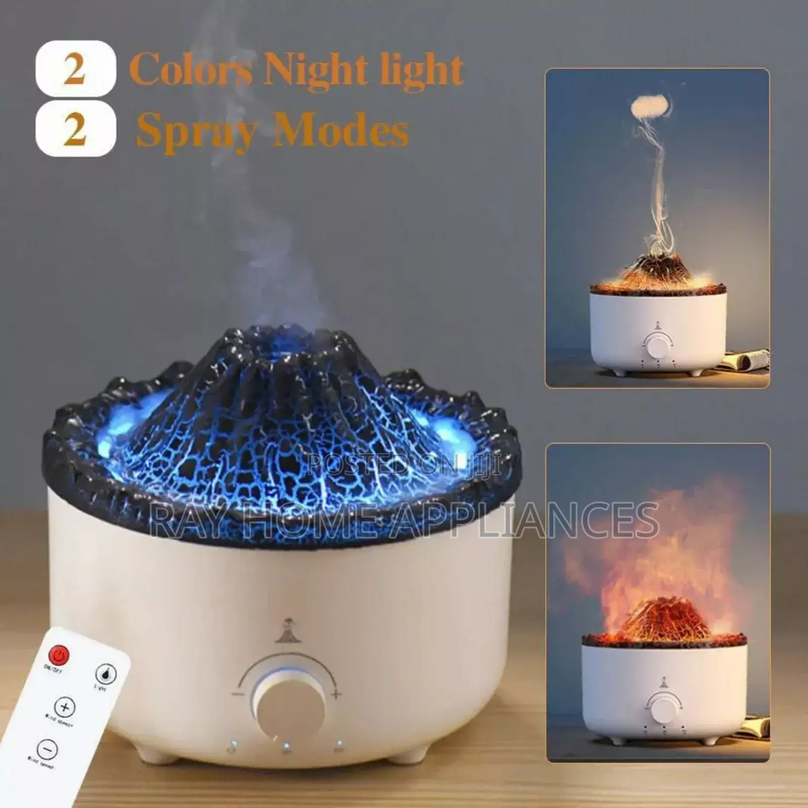 Volcano Aromatherapy Diffuser/Humidifier 560ml Two-Speed Timing 3h/6h.