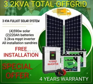 3.2 Kva Nyumba Solar Package for 50" Tv, Light, Fridge, Microwave.