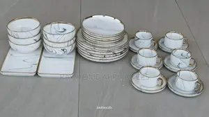 32pieces Elegant European Porcelain Dinner Set Marble Finish