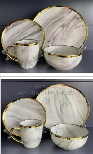 24pcs Marble Dinnerset.10.5 Plate.6pc,8"Plate.6pc,5"Bowl.6pcs,Mug.6pcs