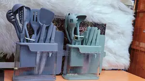 17pieces High Quality Silicone Cultery Set
 Colours Green and Grey