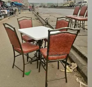 Brown Faux Leather Dining Set