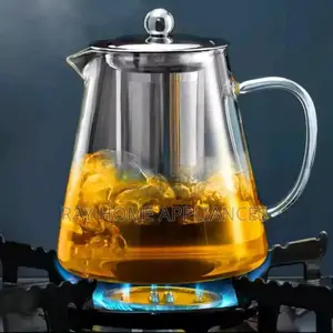 Borosilicate Tea Decanter Glass With Gold Infuser Capacity:1000ml