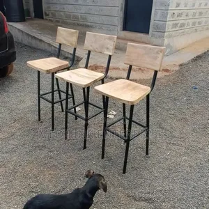 Equisetum Wooden Metallic Bar Stools