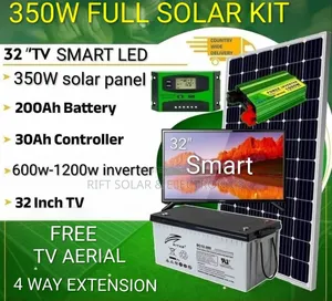 350 Watts Full Solar Kit - 32" Smart Led TV Home Sweet Package