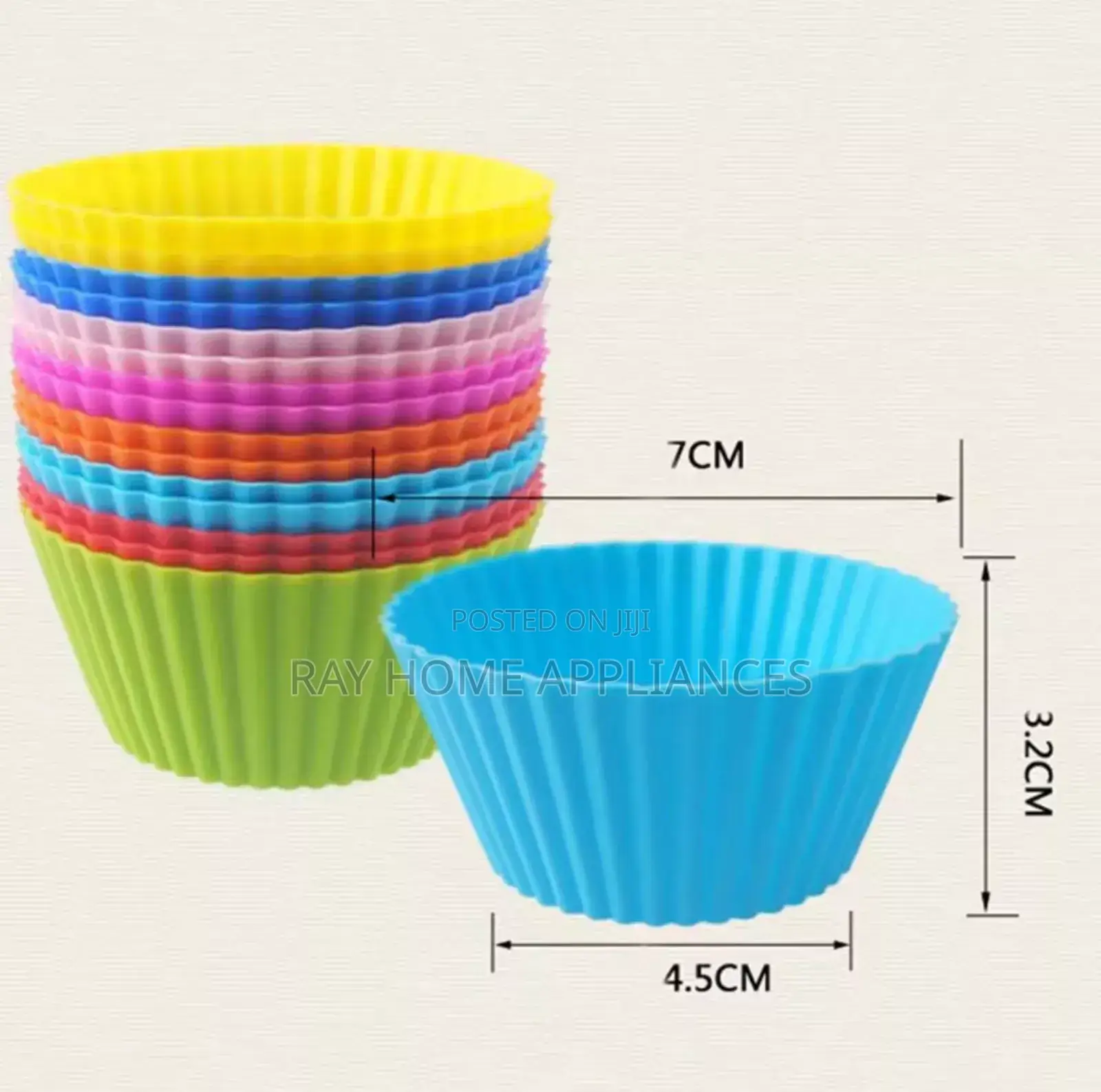 12 Pieces Cupcake Molds Colours:Multicoloured Material:Silicone