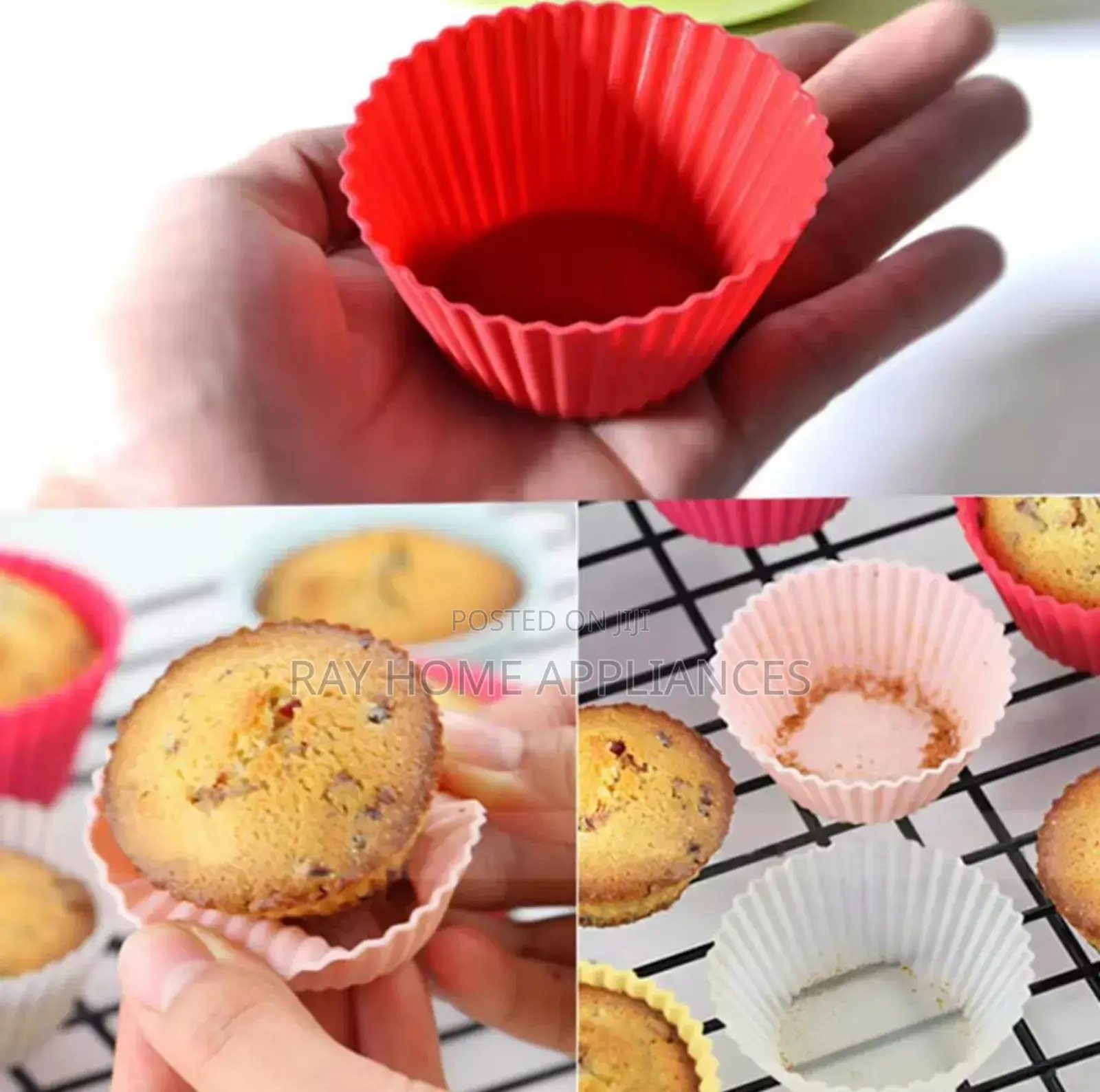 12 Pieces Cupcake Molds Colours:Multicoloured Material:Silicone