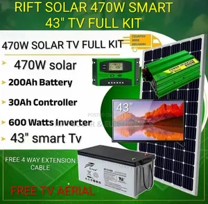 470w Solar - 43" Smart Tv - 200ah Battery - 600w Inverter Full Package