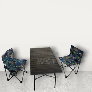 2 Set Camping Chairs and a Foldable Metallic Table