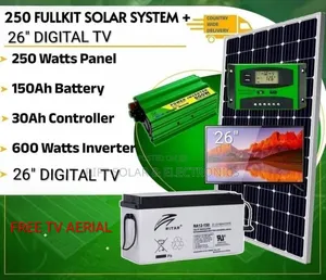 250w Solar Kit -26" Digital Tv -150ah Battery - 600w Inverter - Aerial