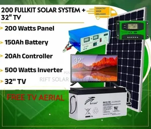 200 Watts Solar Kit - 150ah Battery - 32" Android Tv + Free Aerial