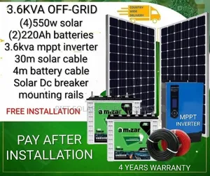 Renewable Energy 3.6kw Solar Off Grid Package - (4)550w Solar Panels.