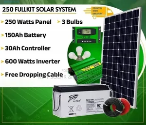 250 Watts Full Solar Kit for 32" Tv , Lighting, Music Charging