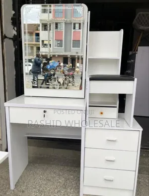 Dressing Table White With Sliding Mirror