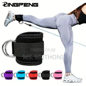 A Pair of Adjustable Fitness Ankle Straps for Cable Machines Use .