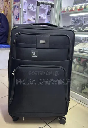 Medium Black Fabric Suitcase