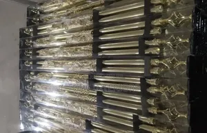 Gold 2m Double Adjustable Curtain Rod Complete Set