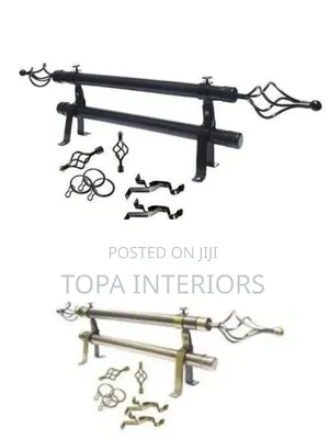 Telescopic 2m Double Adjustable Curtain Rods Set With All Accessories