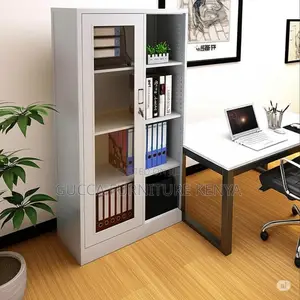 2-door Full Glass Office Storage Cabinet