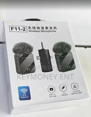 F11-2 Wireless Lavalier Microphone 3-in-1 With Dual Clip-on Mics