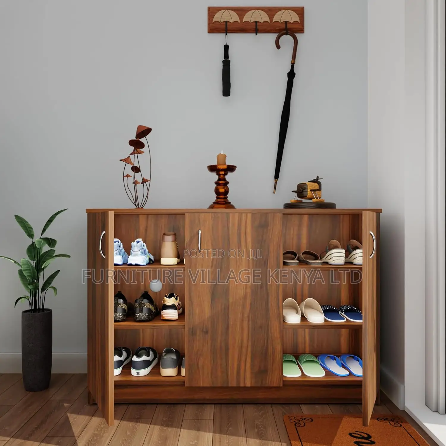 3-doors Credenza Storage Cabinet