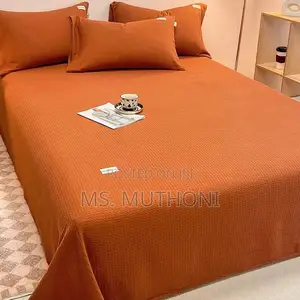 Waffle Bed Coverlet Set With 2 Pillow Cases–
