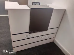 Front View White Reception Desk
