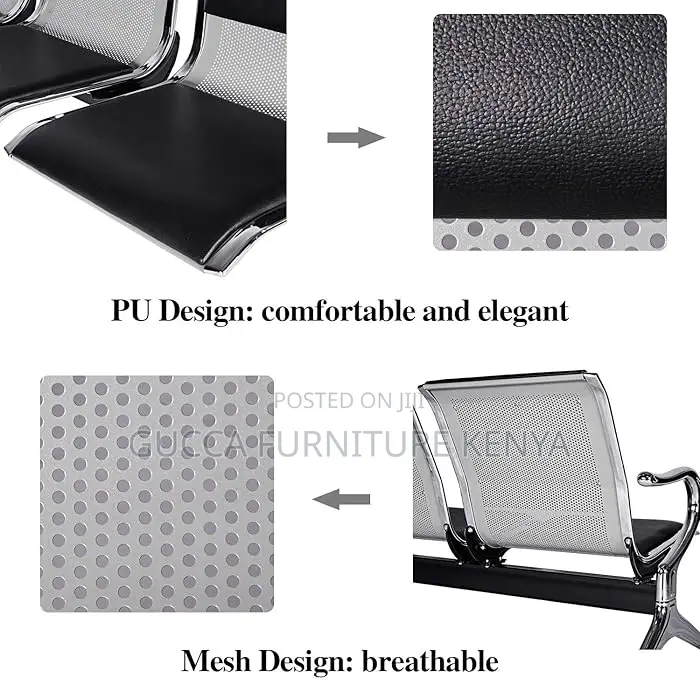 2-link Padded Office Reception Waiting Bench