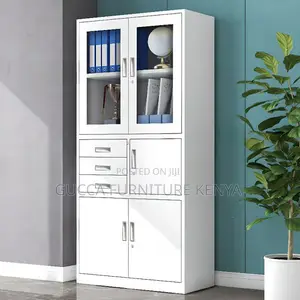 2-door Half Glass Office Cabinet With Safe