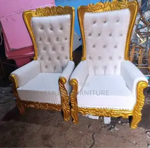 King Chair in White and Gold in Colour