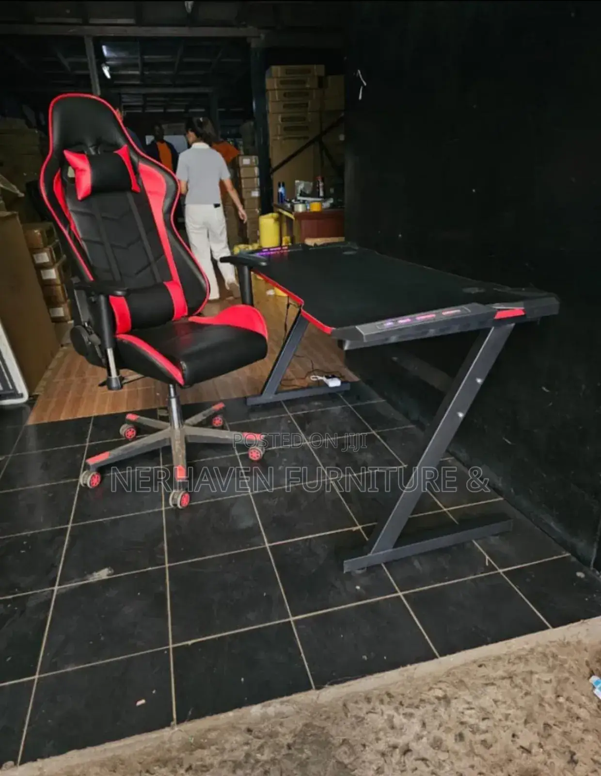 Complete Gaming Setup – Chair Table With Led Effects