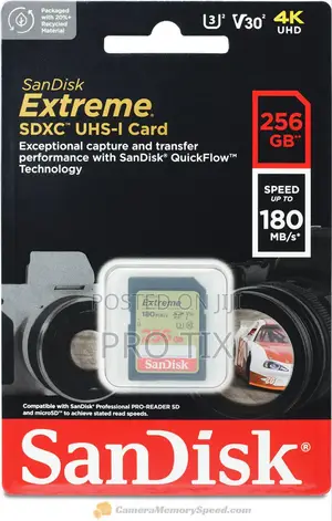 Sandisk Extreme SDHCTM and SDXCTM Uhs-I Card Up to 180mb/S - 256gb