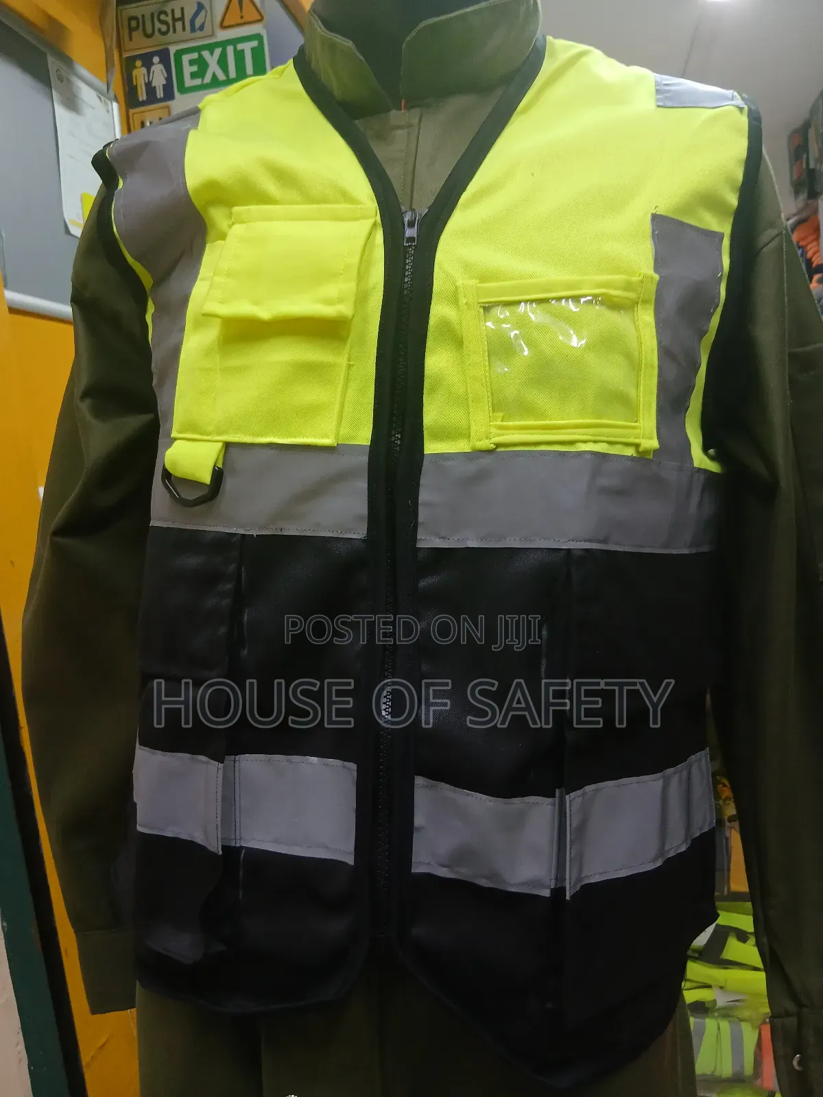 Luminous Green and Black Lower Cotton Vest