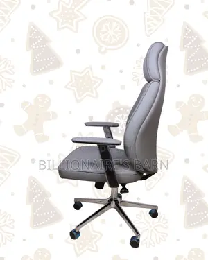 Grey High-Back Executive Leather Chair — Comfort Meets Style