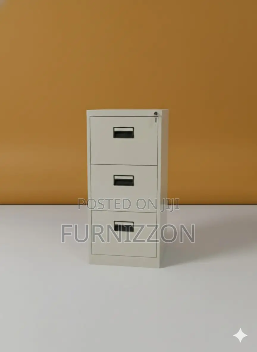Office Metallic Filing Cabinet Three Drawers