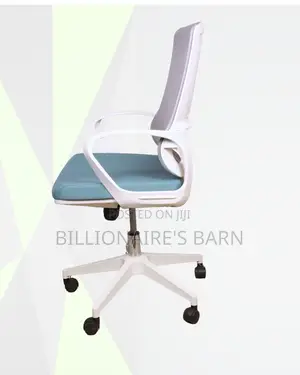 White Mid-Back Mesh Office Chair |Space-Saving Fit, Lower-Back Support