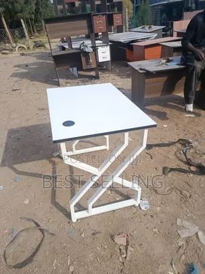 1.2m White Metallic Office Desk