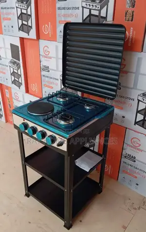 Eurochef 3 Gas +1 Electric Standing Cooker With Shelves