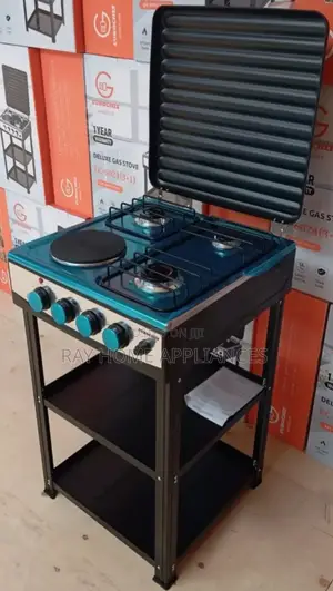 3 Gas +1 Electric Standing Cooker With Stands Shelves Eurochef