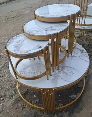 4 in 1 Executive Pure Marble Table in Black and White